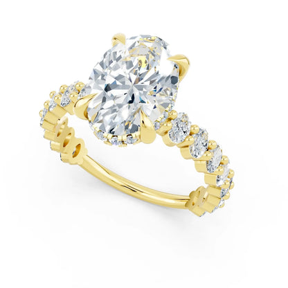 Oval Diamond Engagement Ring with Chunky Pave Band Forever For Love