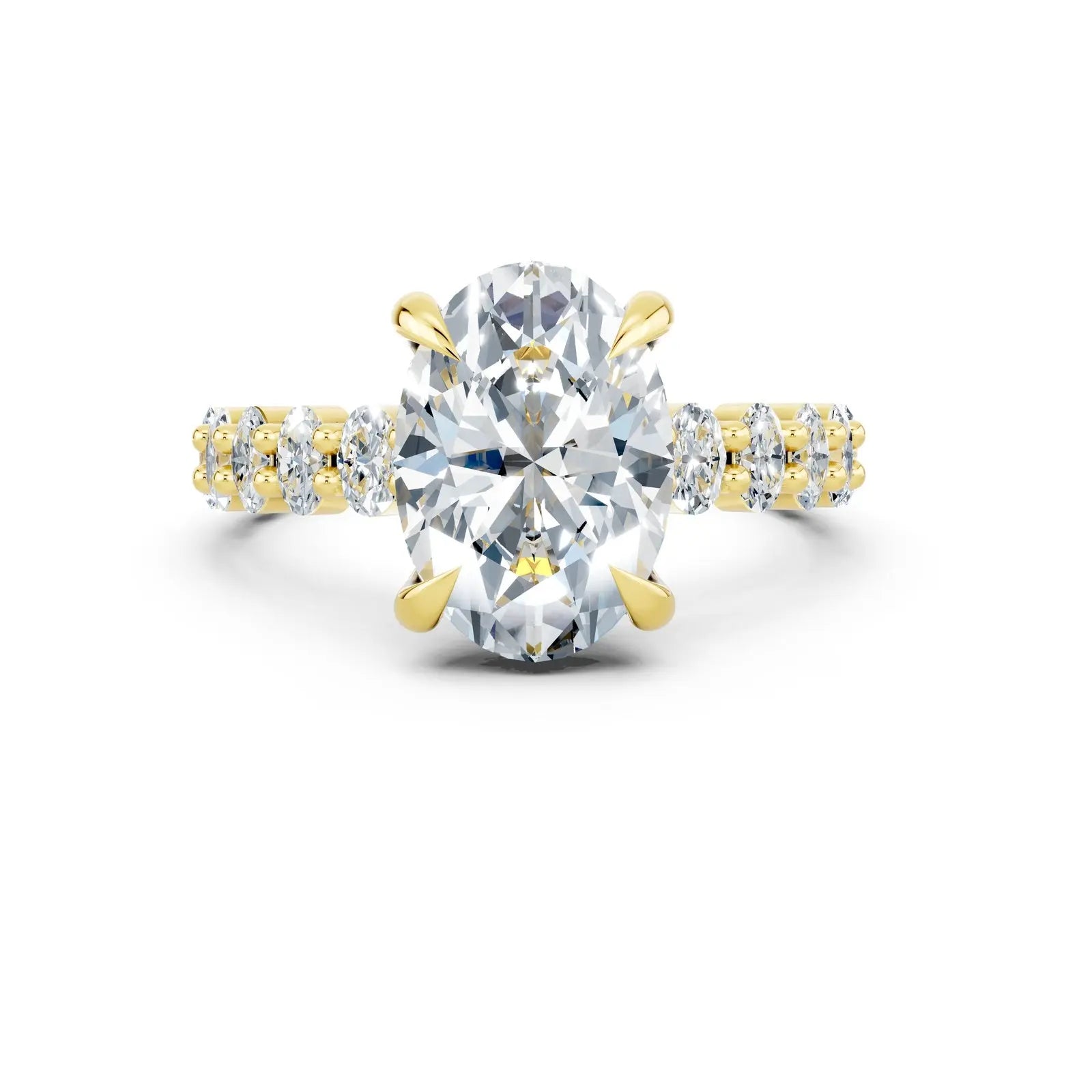 Oval Diamond Engagement Ring with Chunky Pave Band Forever For Love