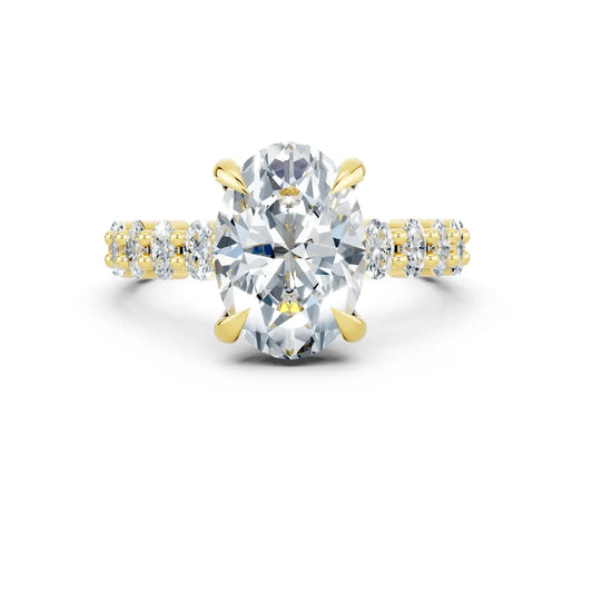 Oval Diamond Engagement Ring with Chunky Pave Band Forever For Love