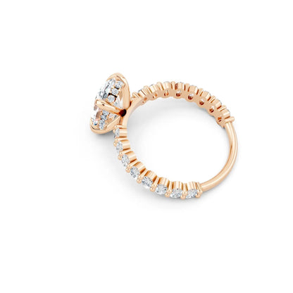 Oval Diamond Engagement Ring with Chunky Pave Band Forever For Love