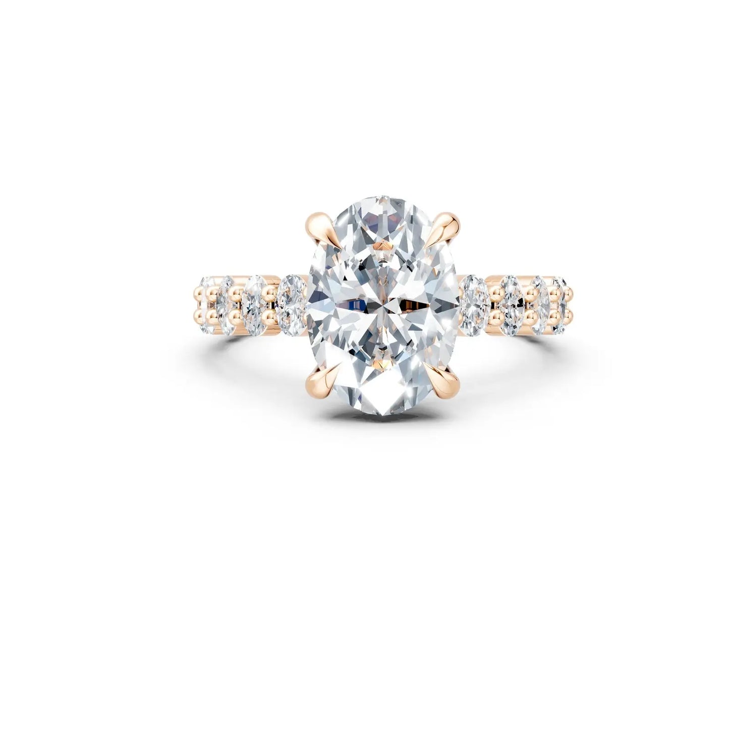 Oval Diamond Engagement Ring with Chunky Pave Band Forever For Love