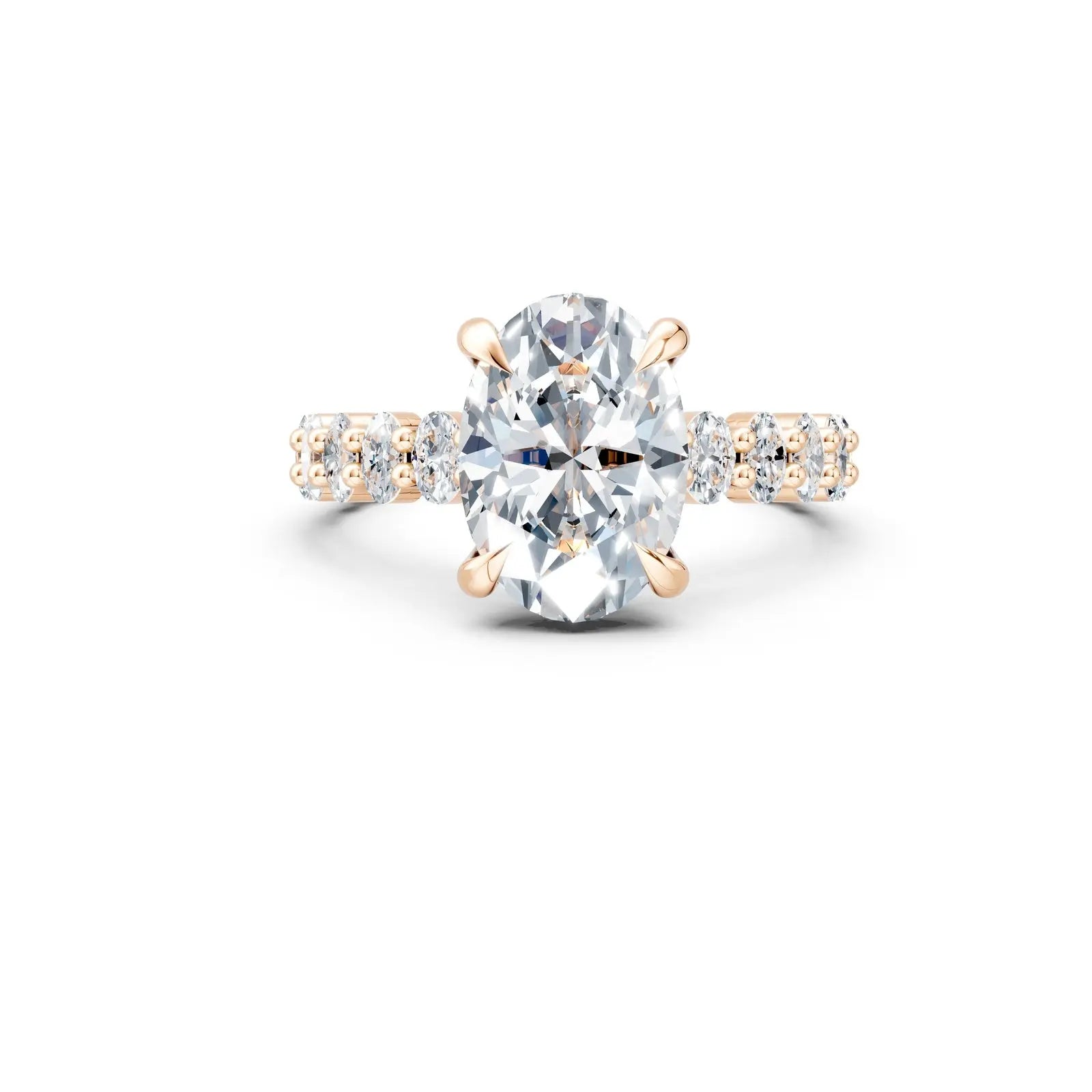 Oval Diamond Engagement Ring with Chunky Pave Band Forever For Love