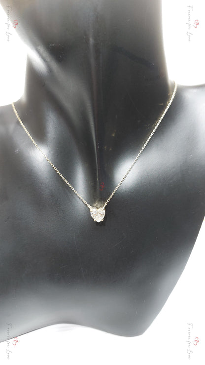 1 Karat zertifizierte Herz Diamant Halskette, 14k Gelbgold, zierlicher minimalistischer Herzanhänger, Diamant Damenkette, besonderes Geschenk für sie.
