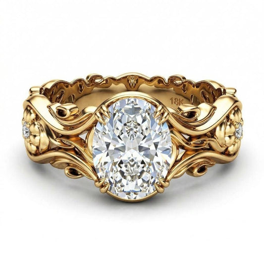 2.5 Ct IGI Certified Oval Lab Diamond Solitaire Engagement Ring