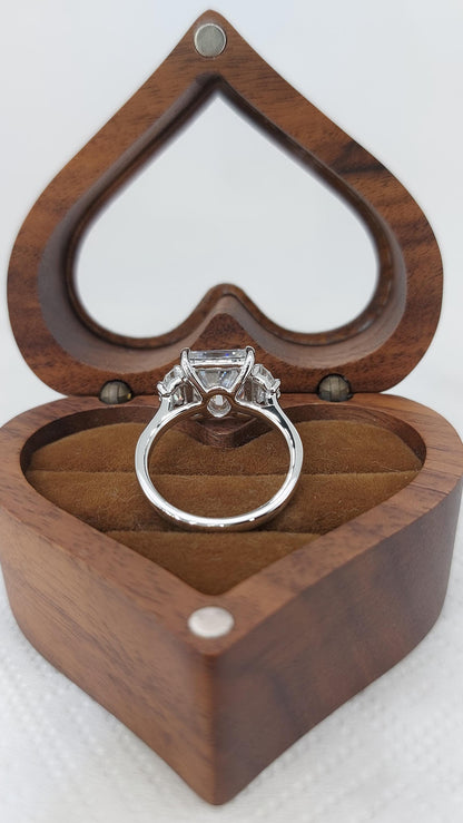 Radiant Cut Moissanite Engagement Ring, Hidden Halo Engagement Ring, Radiant Cut Solitaire, Solid Gold Radiant Cut, Solitaire Proposal Ring.