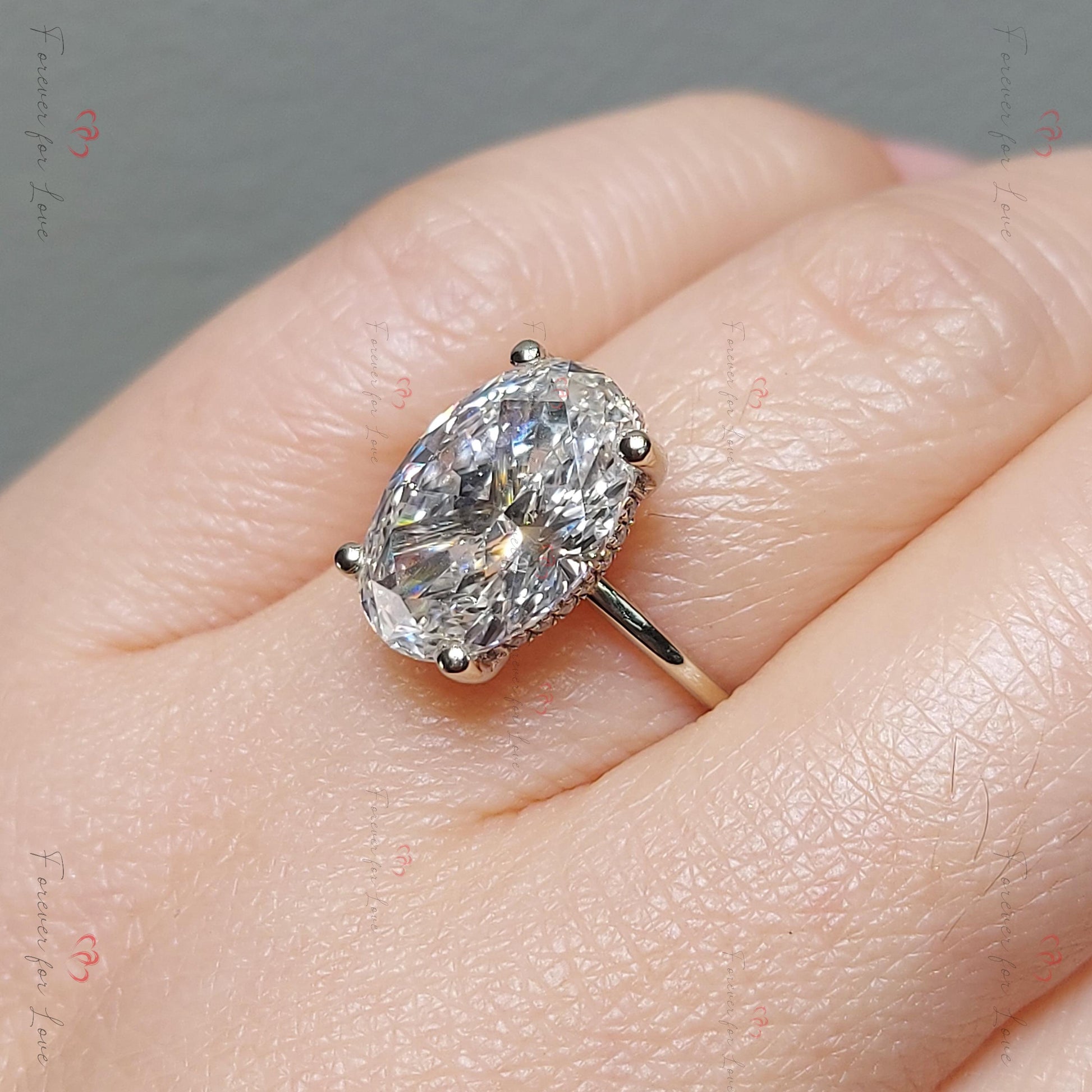 Oval Lab Diamond Solitaire Engagement Ring