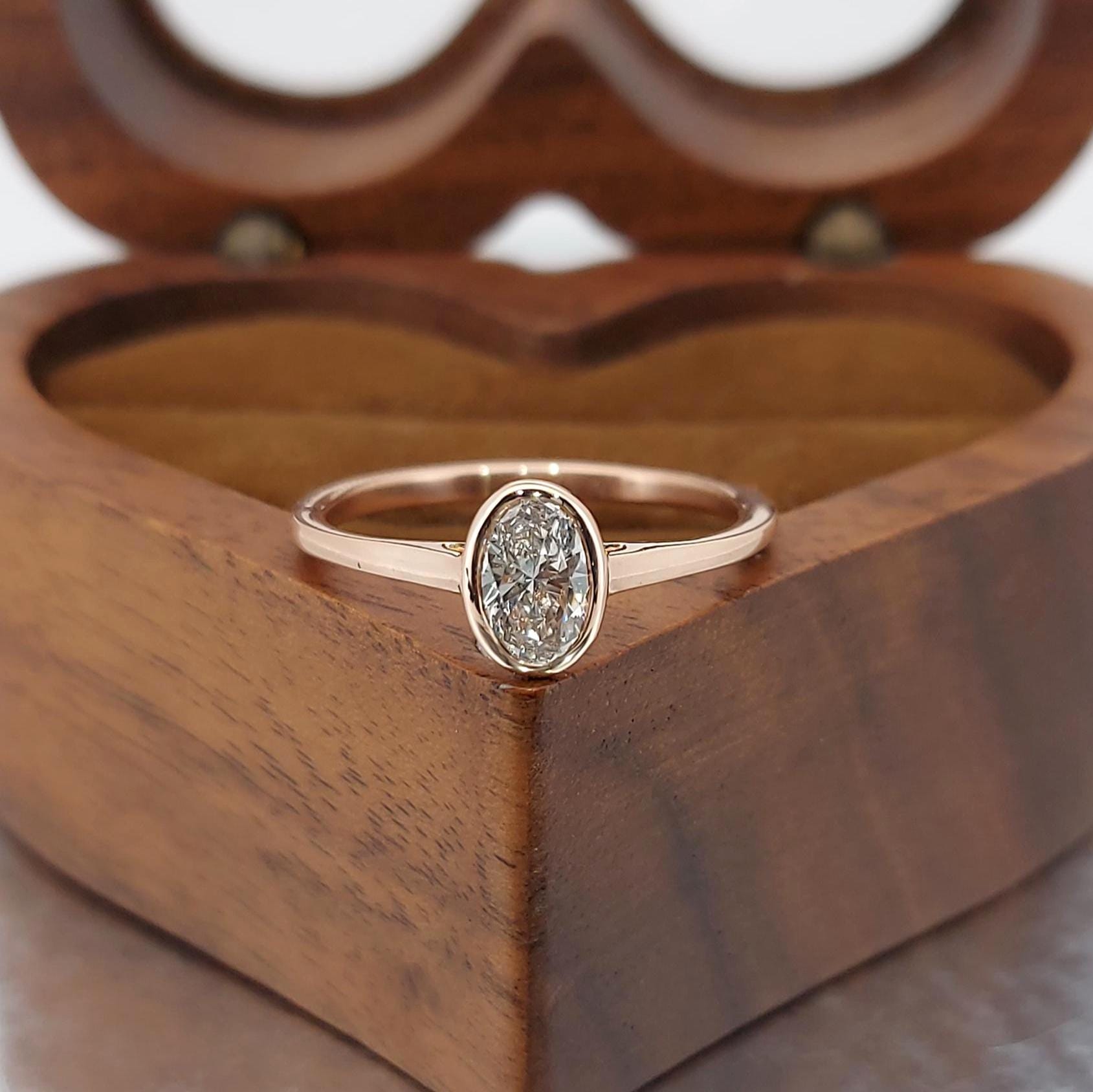 0.5 Ct IGI Certified Oval Lab Diamond Solitaire Engagement Ring