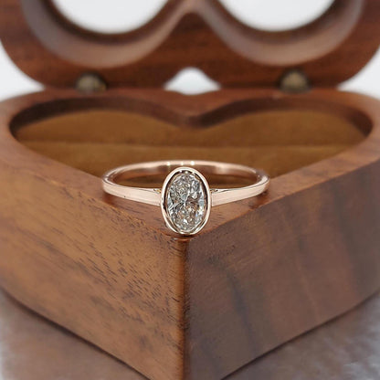 0.5 Ct IGI Certified Oval Lab Diamond Solitaire Engagement Ring