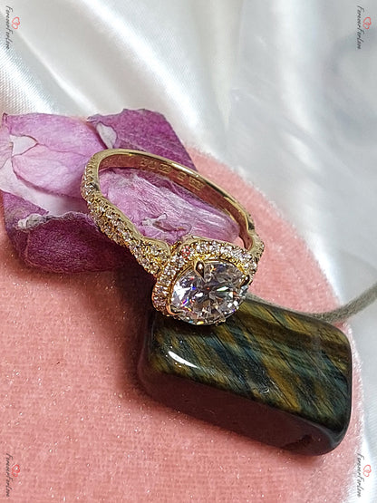Cushion Diamond, Moissanite Halo Engagement Ring