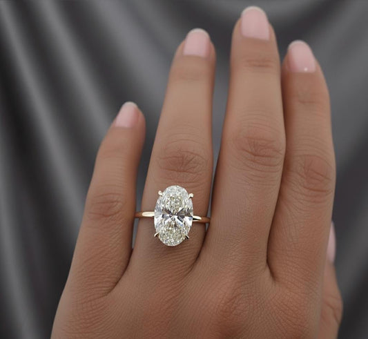5 Ct IGI Certified Oval Lab Diamond Engagement Ring