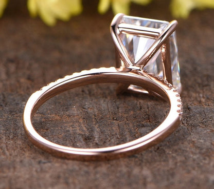 2 Ct Radiant Moissanite Engagement Ring