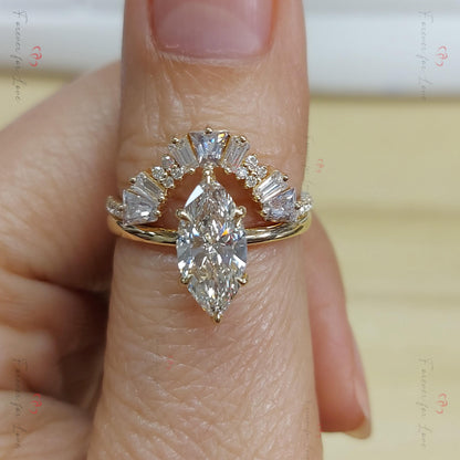 Marquise Lab Diamond Eternity Band