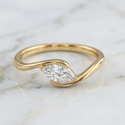 1 Ct IGI Certified Marquise Lab Diamond Engagement Ring