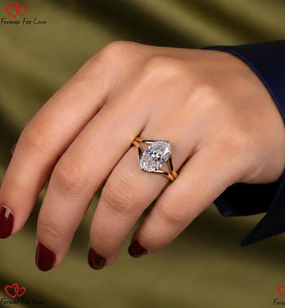 3 Ct Oval Lab Diamond Engagement Ring