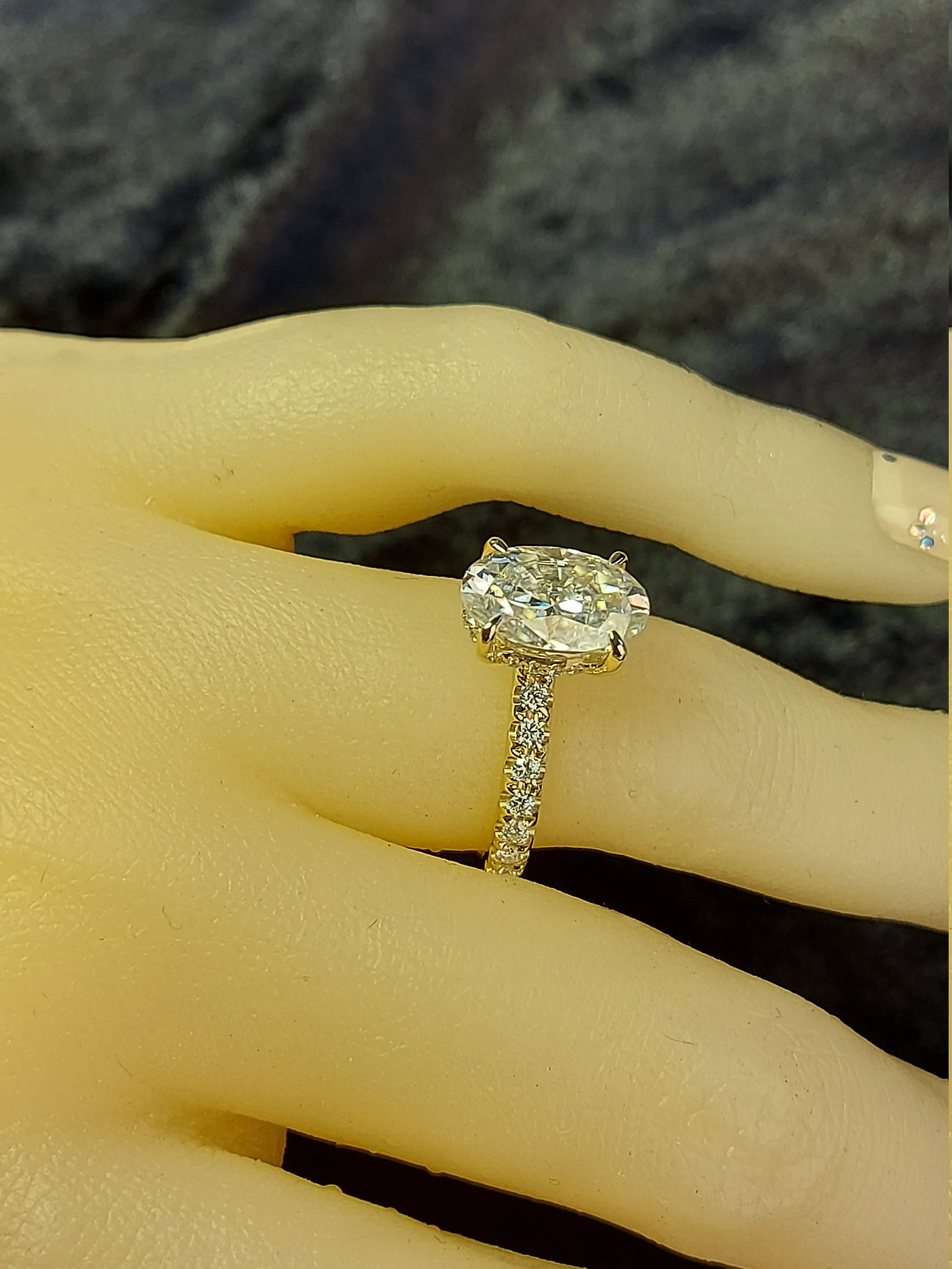 3 Ct Oval Moissanite Engagement Ring