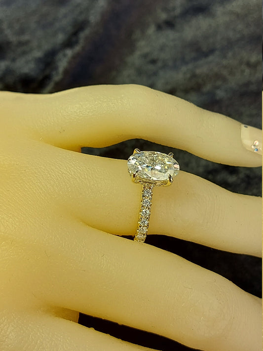 3 Ct Oval Moissanite Engagement Ring