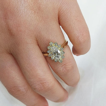 2.0 Ct Marquise Lab Diamond Engagement Ring
