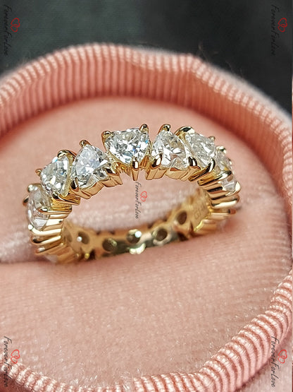 Heart Moissanite Full Eternity Band