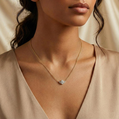 Pear Cut Diamond Pendant necklace, IGI Certified 1.5 Carat E Color VVS2 Clarity 14k Yellow Gold, Lab Grown Diamond