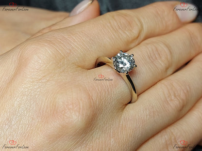 1.9 Ct Round Lab Diamond Solitaire Engagement Ring