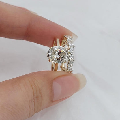 3 Ct Oval Lab Diamond Engagement Ring