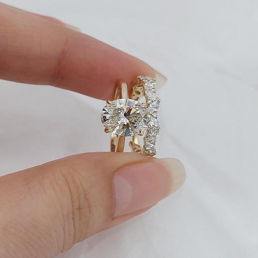 3 Ct Oval Lab Diamond Engagement Ring