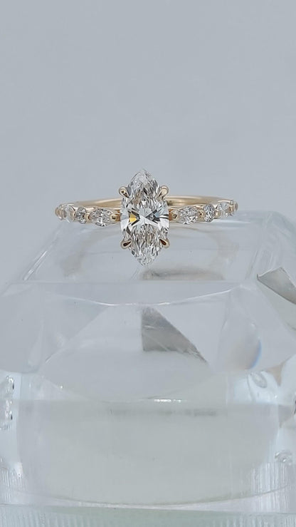 1 Ct IGI Certified Marquise Diamond Band