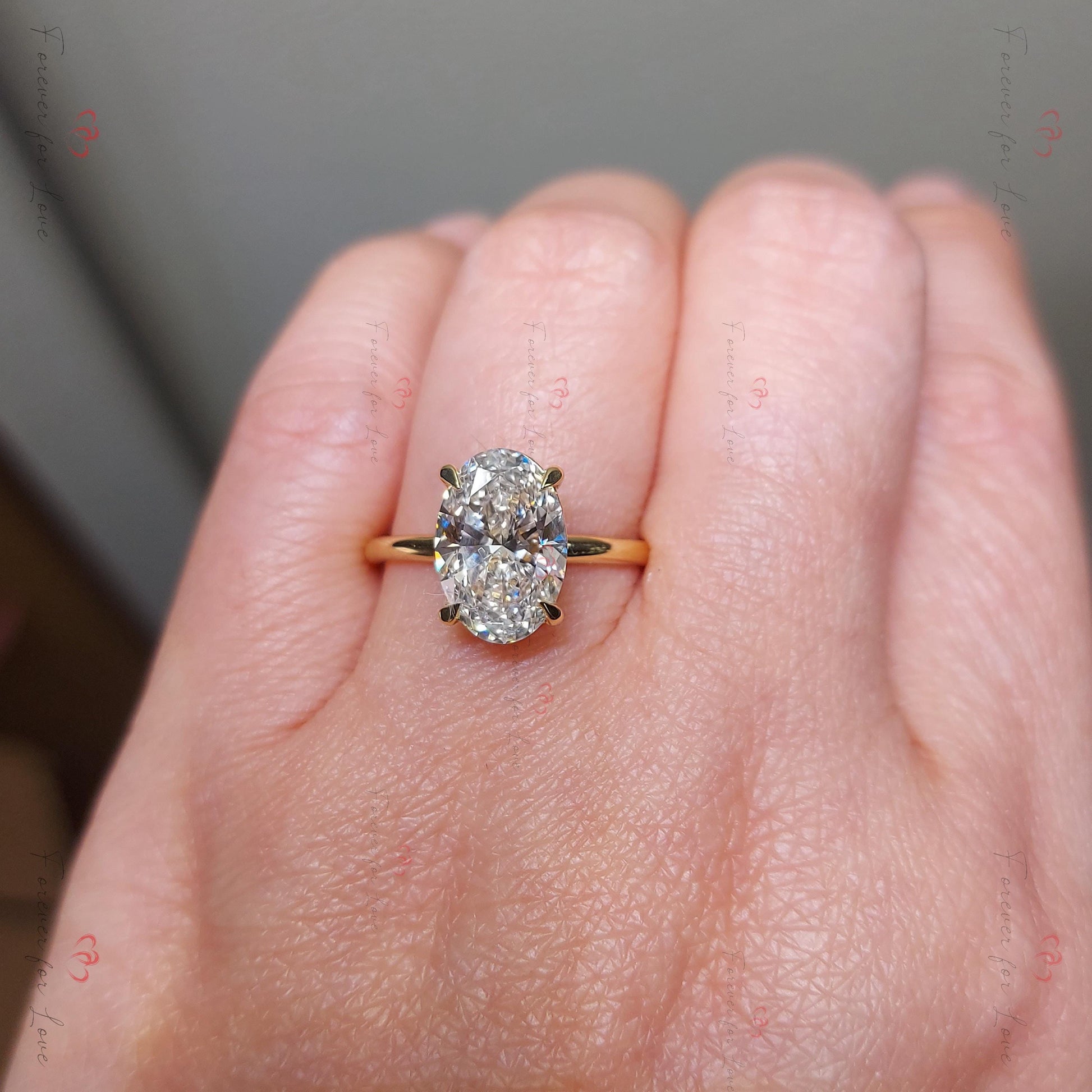 4 Ct IGI Certified Oval Lab Diamond Engagement Ring