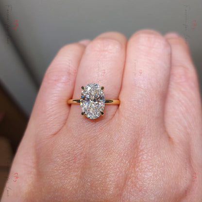 4 Ct IGI Certified Oval Lab Diamond Engagement Ring