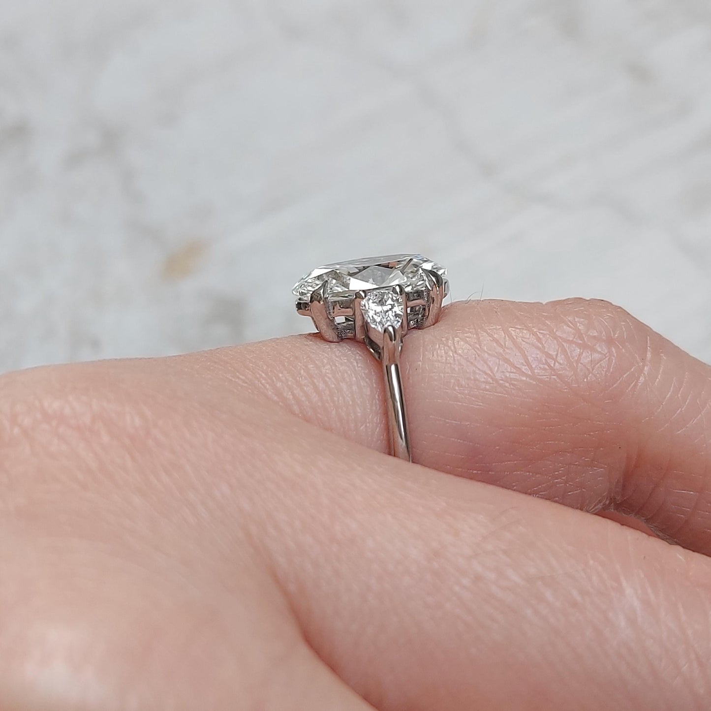 4 Ct IGI Certified Oval Lab Diamond Hidden Halo Ring Oval cut 1Ct Moissanite Brilliant Cut engagement ring in 935 Argentium Silver — custom handcrafted by Forever For Love