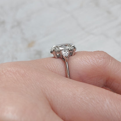 4 Ct IGI Certified Oval Lab Diamond Hidden Halo Engagement Ring