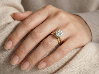 3 Ct Round Moissanite Solitaire Engagement Ring