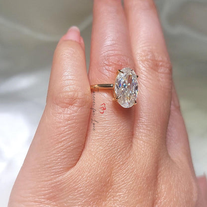 Oval Cut Engagement engagement ring 5.5 Ct Crushed ice Oval 13.5* 8.5mm Moissanite donut setting ring low setting Ring Anniversary For her.