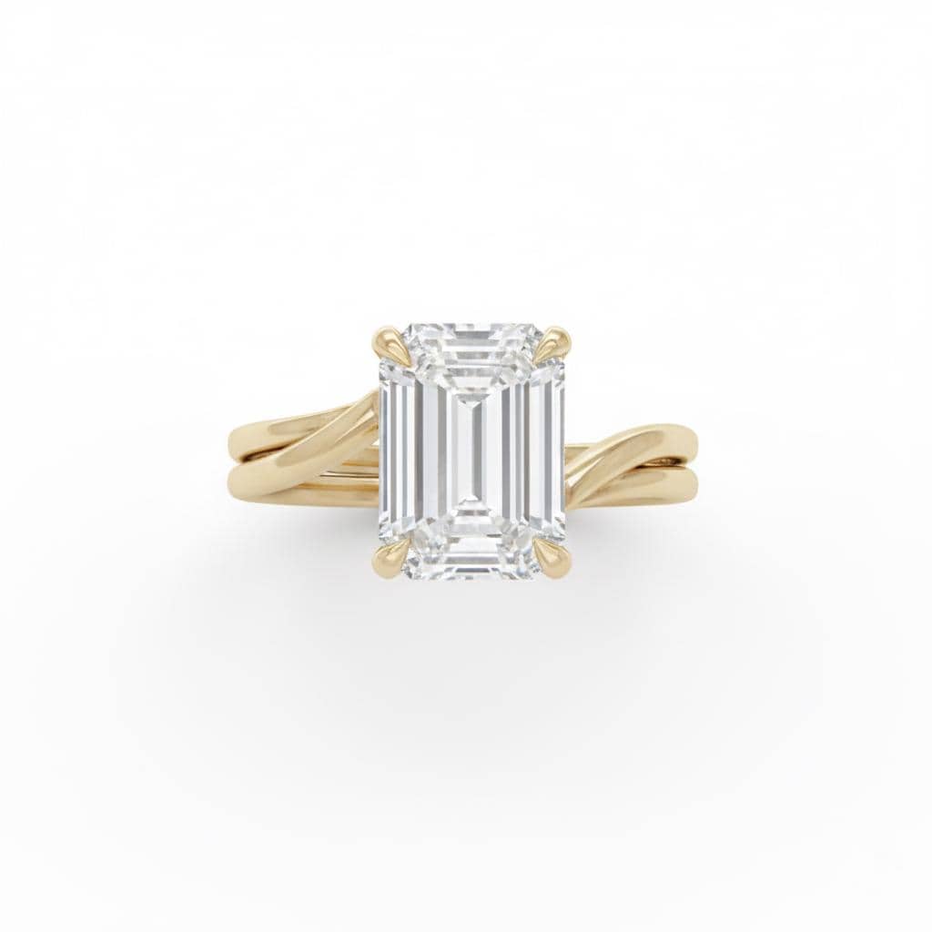 2 Ct IGI Certified Emerald Lab Diamond Engagement Ring
