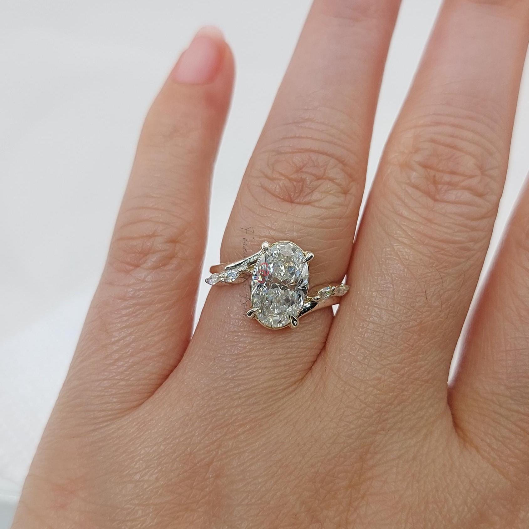 2 Ct IGI Certified Oval Lab Diamond Engagement Ring