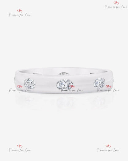 Oval Natural Diamond Eternity Band