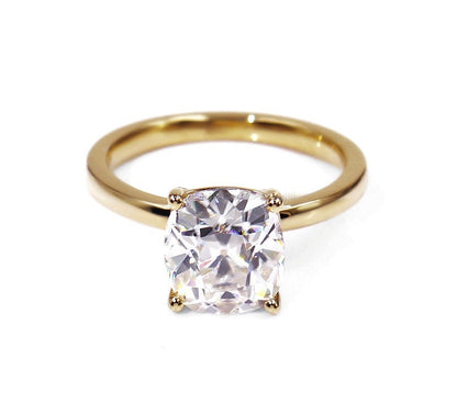 2 Ct Cushion Moissanite Solitaire Ring