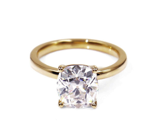2 Ct Cushion Moissanite Solitaire Ring