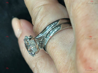 4 Ct IGI Certified Cushion Lab Diamond Hidden Halo Engagement Ring