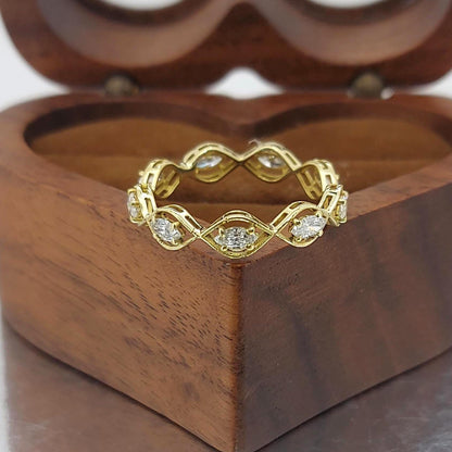 Marquise Full Eternity Band, Marquise Cut Lab Grown Diamond Band, Wedding Band, Stackable Band, Minimalist Band
