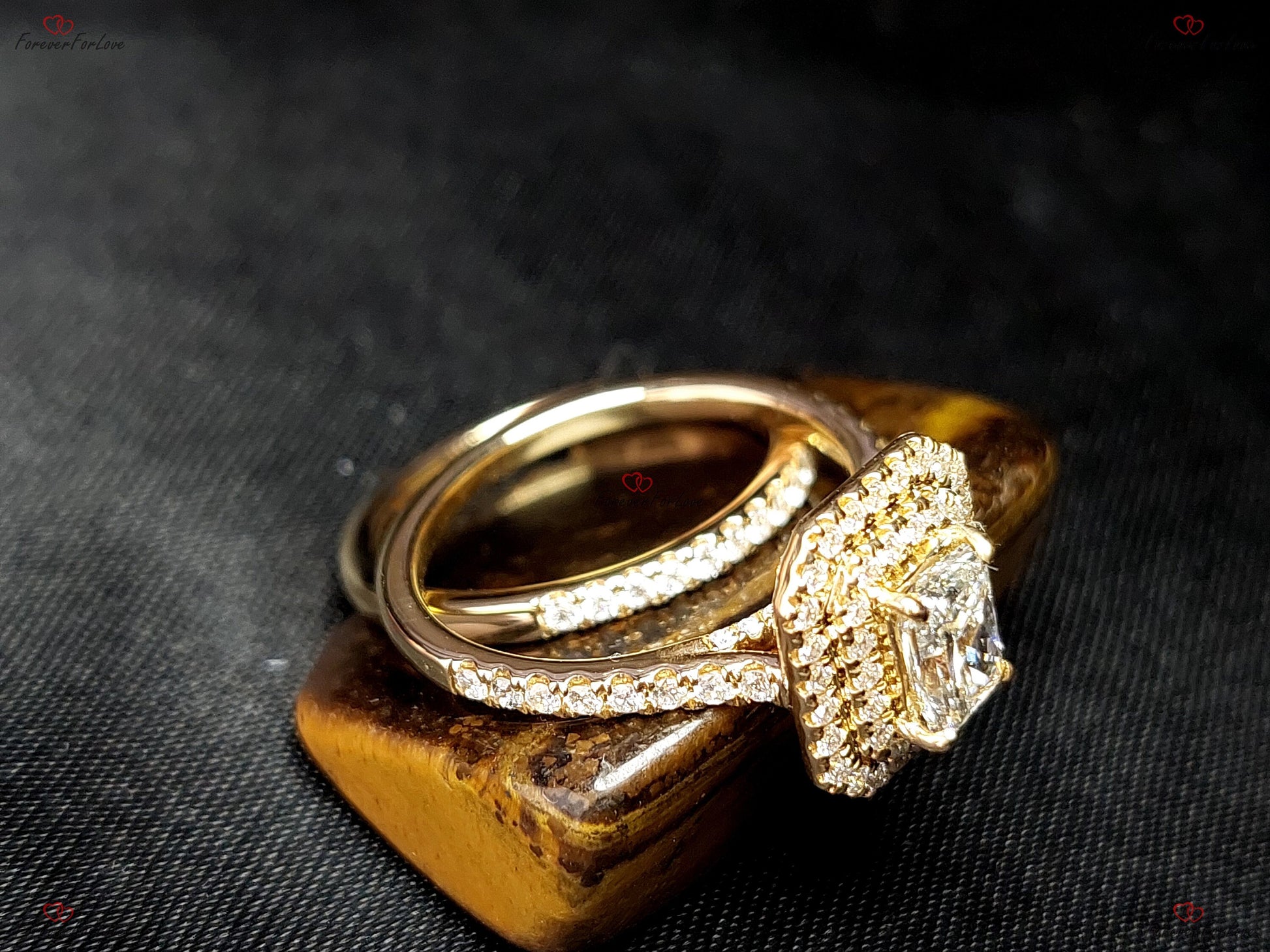2 Ct Radiant Lab Diamond Halo Engagement Ring