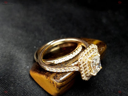 2 Ct Radiant Lab Diamond Halo Engagement Ring