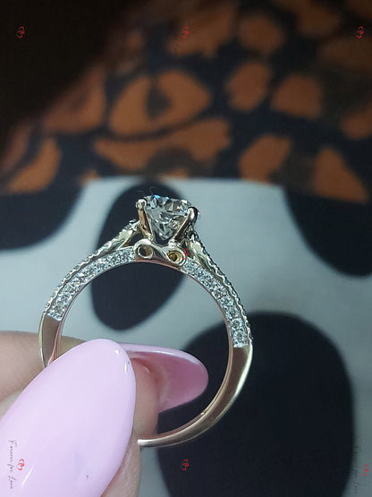 1 Ct Round Natural Diamond Solitaire Engagement Ring