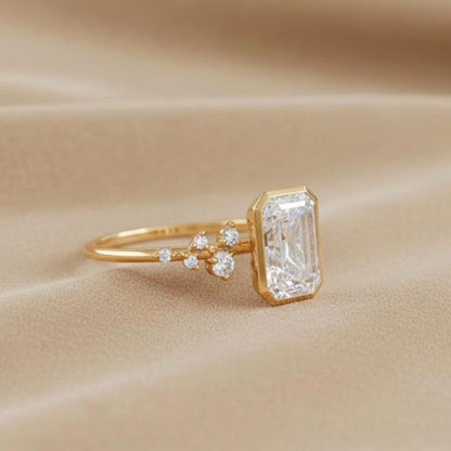 2 Ct IGI Certified Emerald Lab Diamond Engagement Ring
