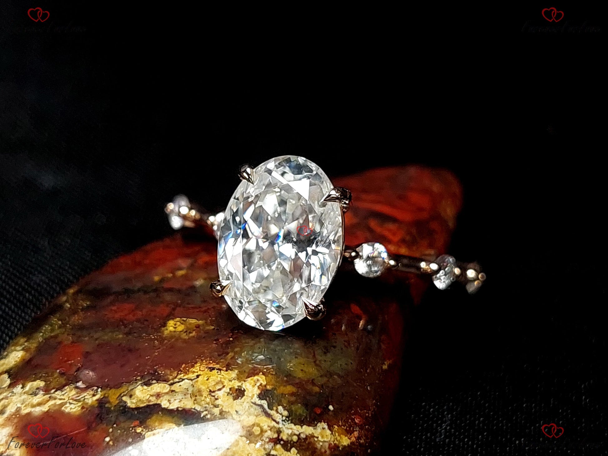 Oval Diamond, Moissanite Engagement Ring