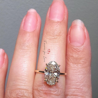 5 Ct IGI Certified Oval Lab Diamond Solitaire Engagement Ring