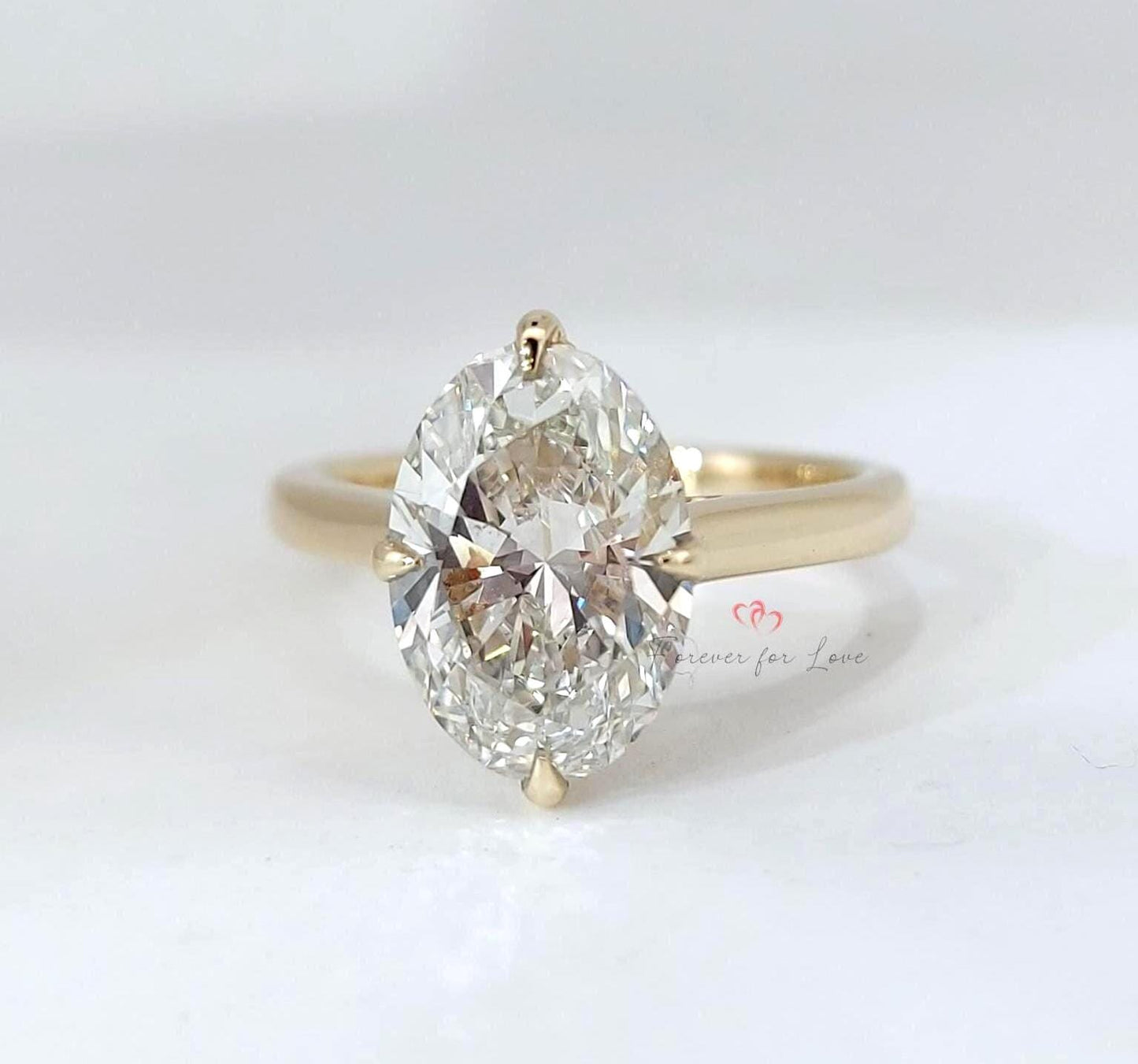 3,5 Karat IGI-zertifizierter ovaler Labor-Diamant Verlobungsring mit verstecktem Halo Oval cut Moissanite engagement ring in 935 Argentium Silber — custom handcrafted by Forever For Love