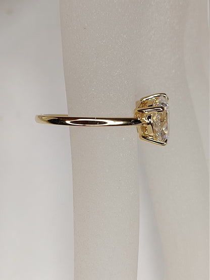 Pear Shaped engagement ring 4TCW/ 10*7 mm, diamond hidden halo ring, Pear cut Moissanite ring, Big Celebrity Ring.