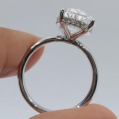 4 Ct Oval Lab Diamond Solitaire Engagement Ring