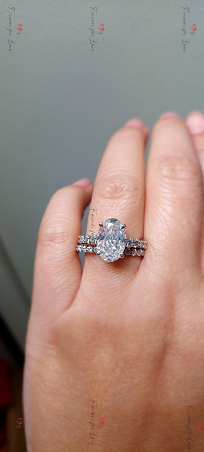 3.5 Ct Oval Moissanite Eternity Band